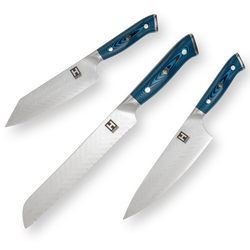 HENSSLERS Damast Messerset - Blue Edition Messer HENSSLERS