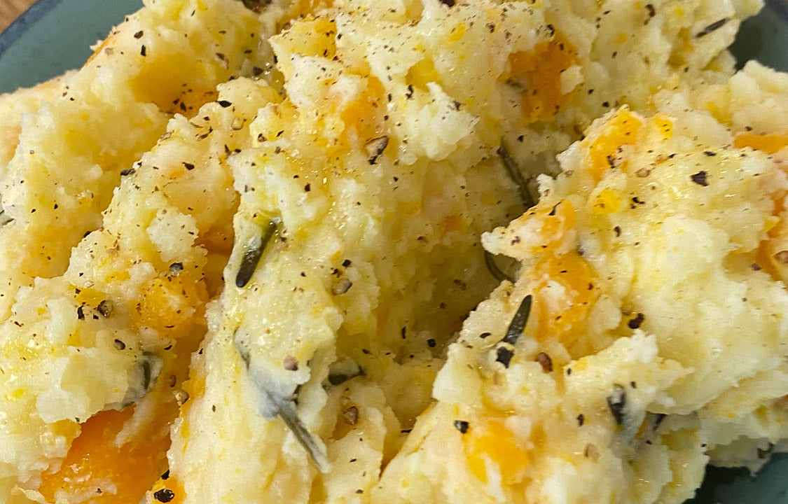 Kartoffelpüree mit leckeren Karotten