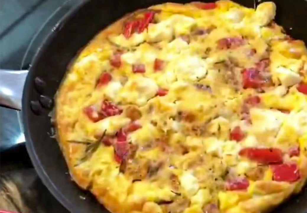 Frittata mit Paprika und Champignons