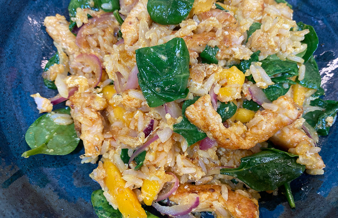 Fruchtige Puten-Reispfanne