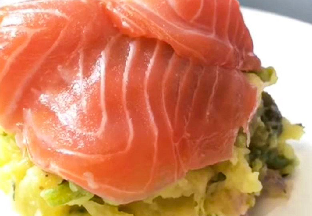 Kartoffelpüree und Lachs