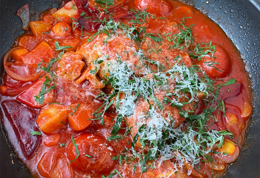 Tomatisiertes Gemüsepfannen-Rezept