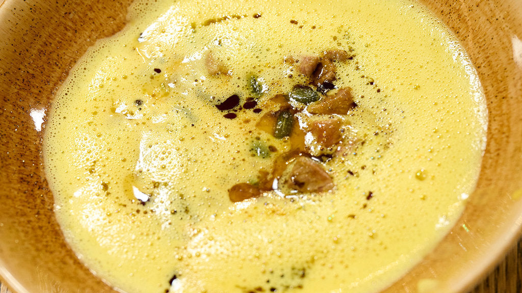 Chili-Kürbissuppe mit Curry-Beef