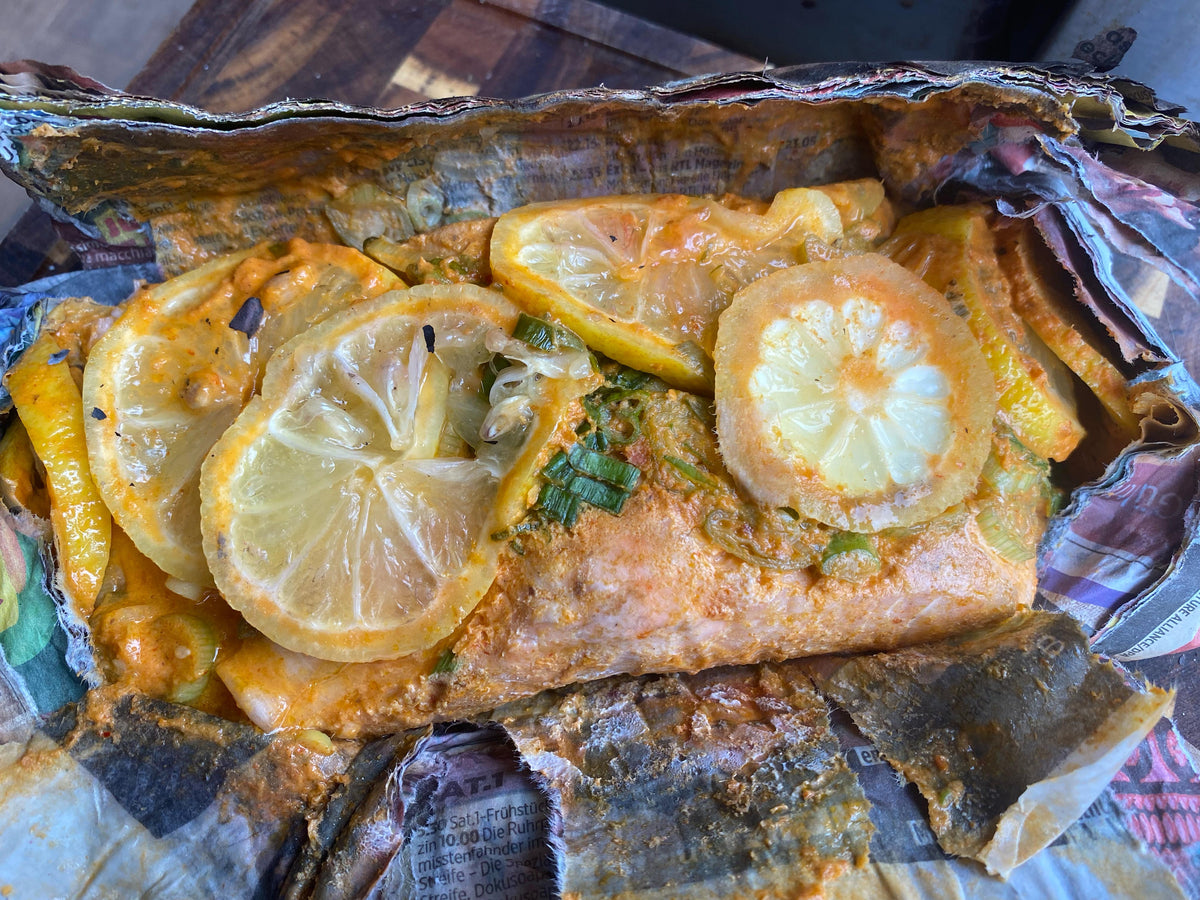 Mariniertes Lachsfilet vom Grill