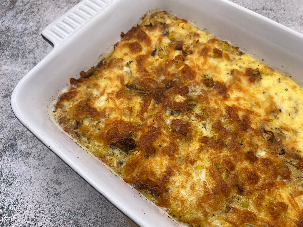 Gebratener Kartoffel-Steckrüben-Auflauf