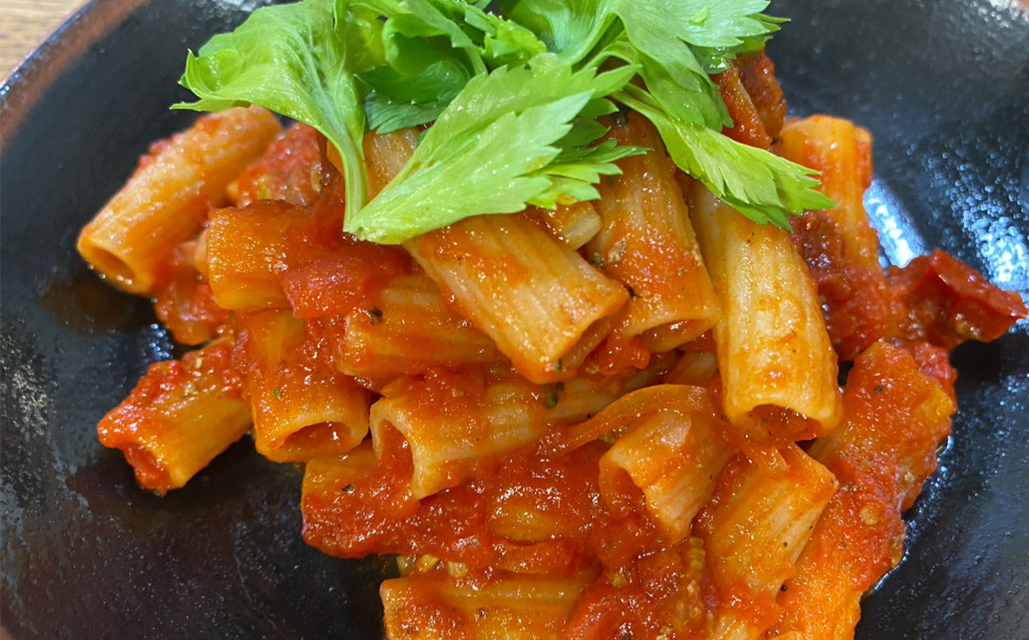 Gebratene Pasta "Bloody Mary"