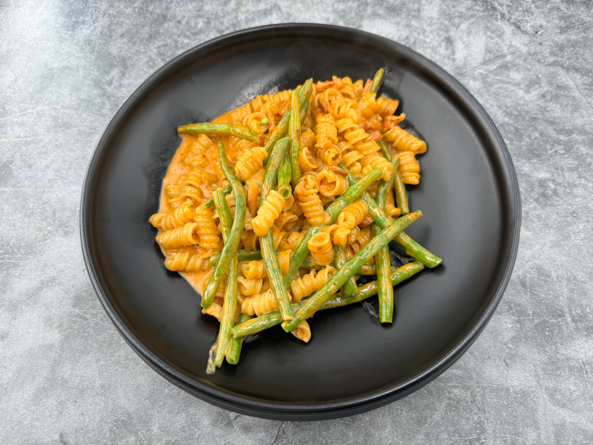 5-Minuten-Pasta mit grünen Bohnen und Sahne