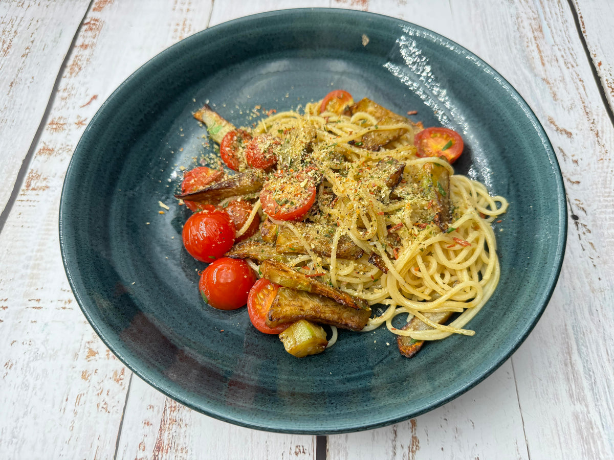 Spaghetti mit gebratener Artischocke