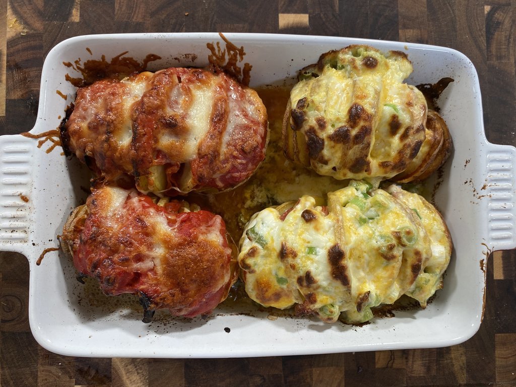 Gefüllte Hasselback-Kartoffeln