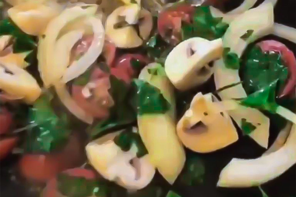 Römersalat mit Pilzen