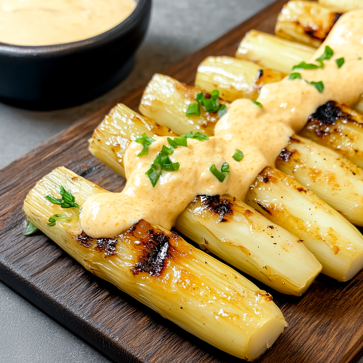 Gegrillter Spargel mit Miso-Mayonnaise