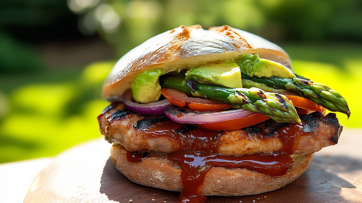 Gegrillter Schweinenacken im Brötchen "Deluxe"