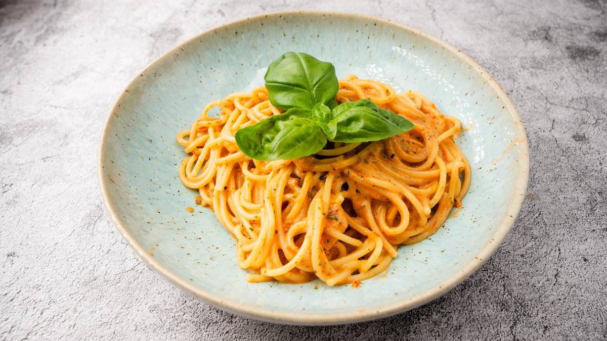 Spaghetti mit gebackener Tomatensauce