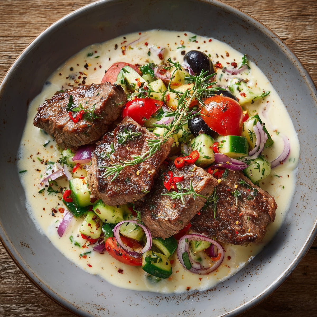 Steak griechischer Art „Live on Tape“