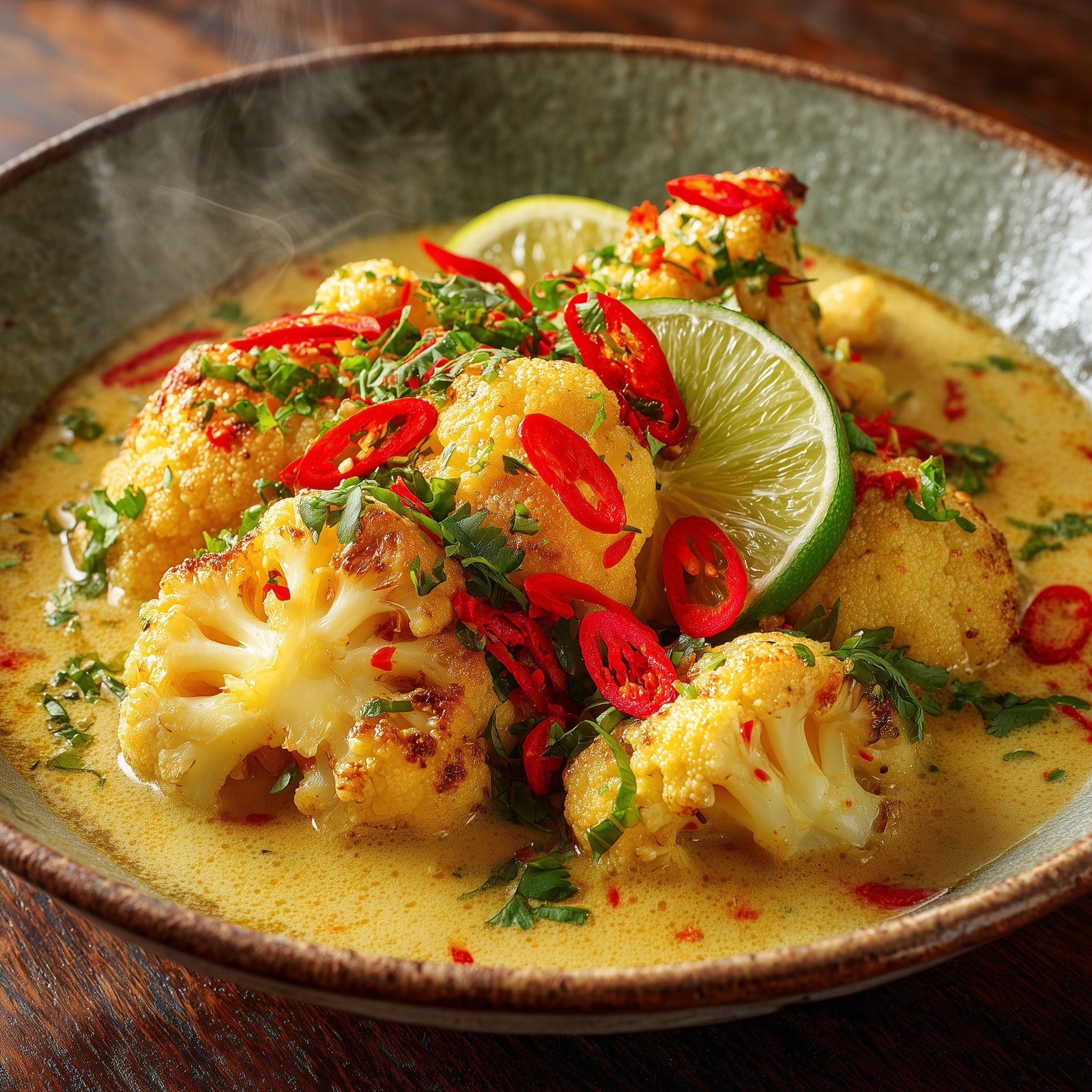 Blumenkohl Curry und Kokosmilch