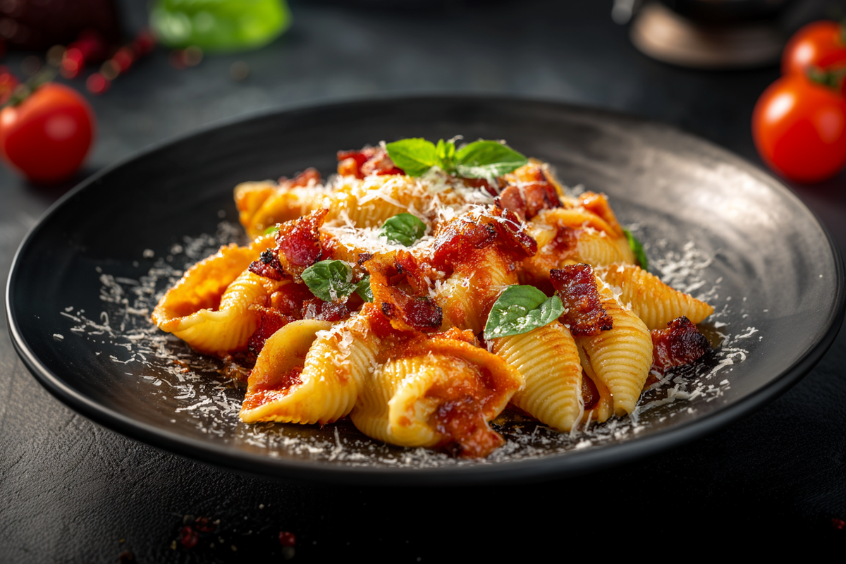 One-Pot-Pasta mit Speck