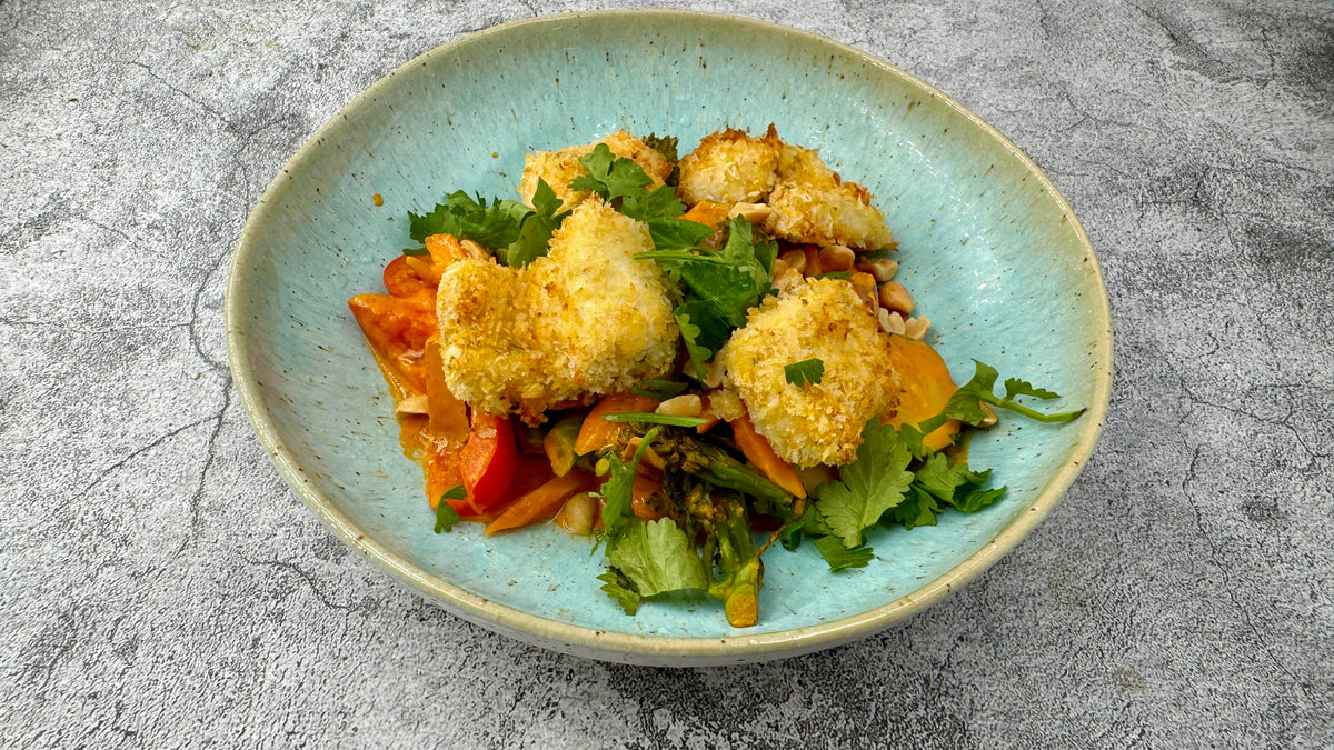 Curry mit knusprigem Hähnchen aus dem Airfryer