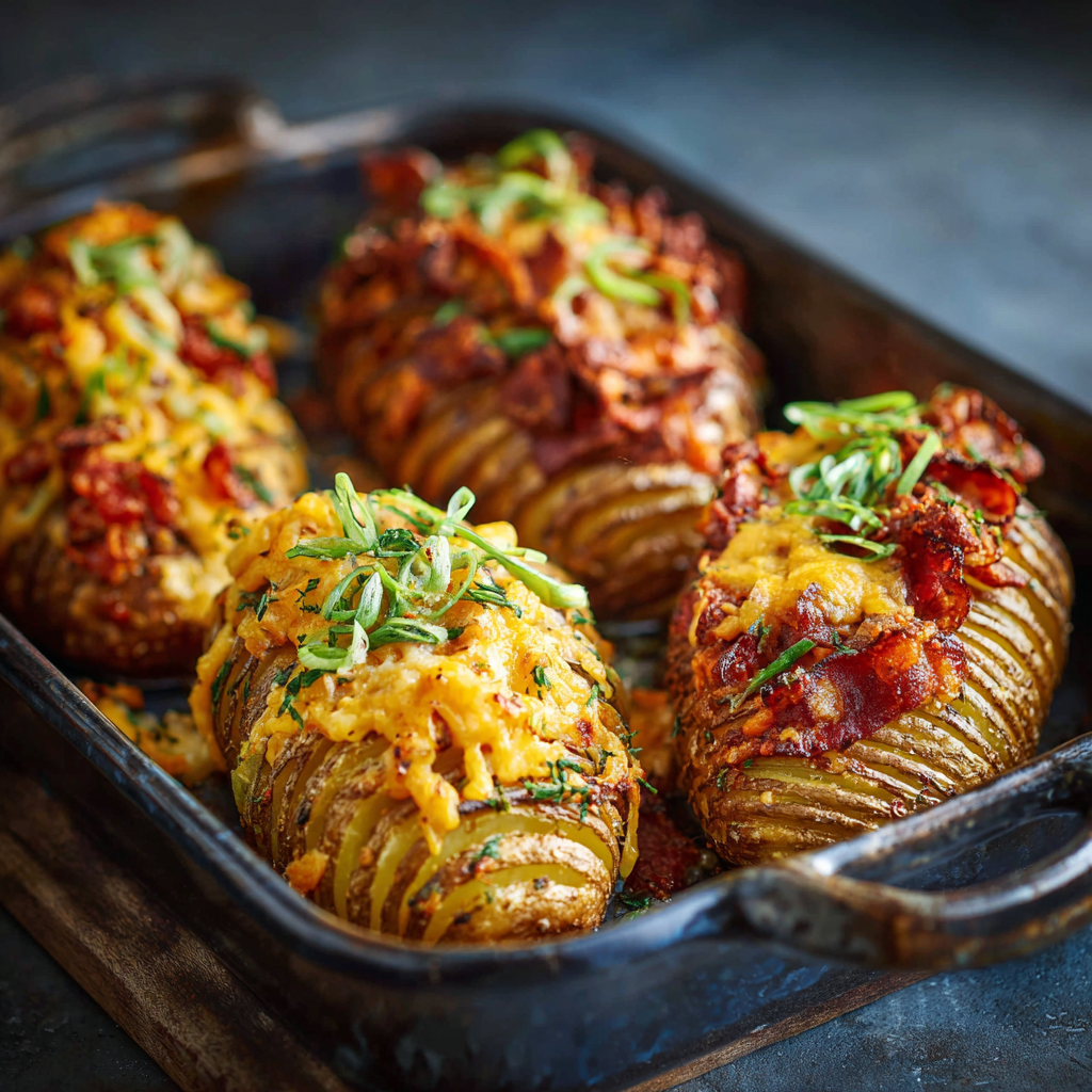 Gefüllte Hasselback-Kartoffeln