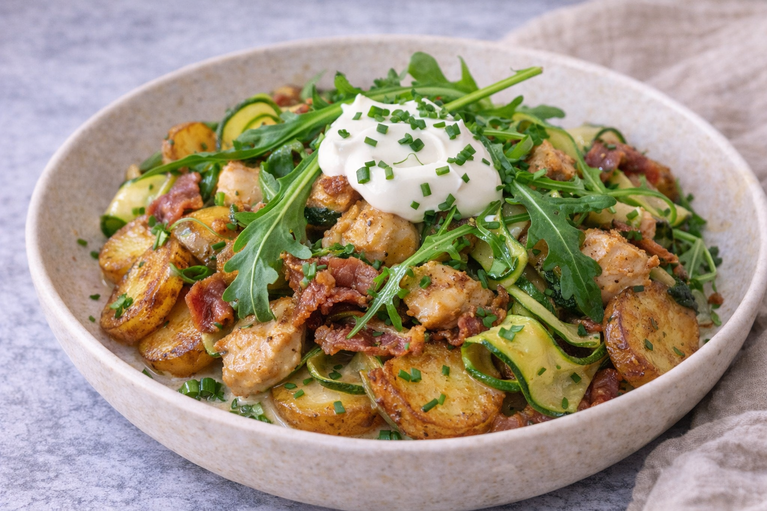 Hähnchen mit Speck