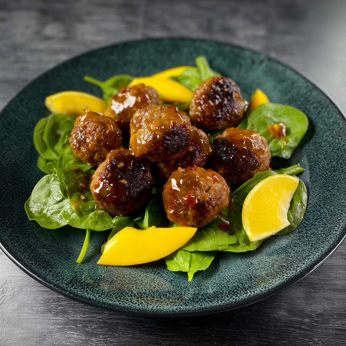 Asiatische Fleischbällchen mit Mangosalat