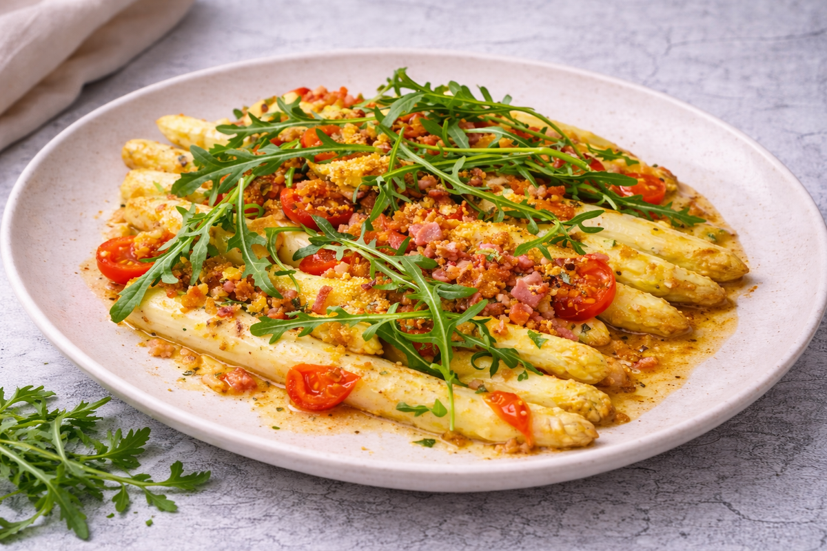 Weißer Spargel aus dem Ofen "Italian Style"