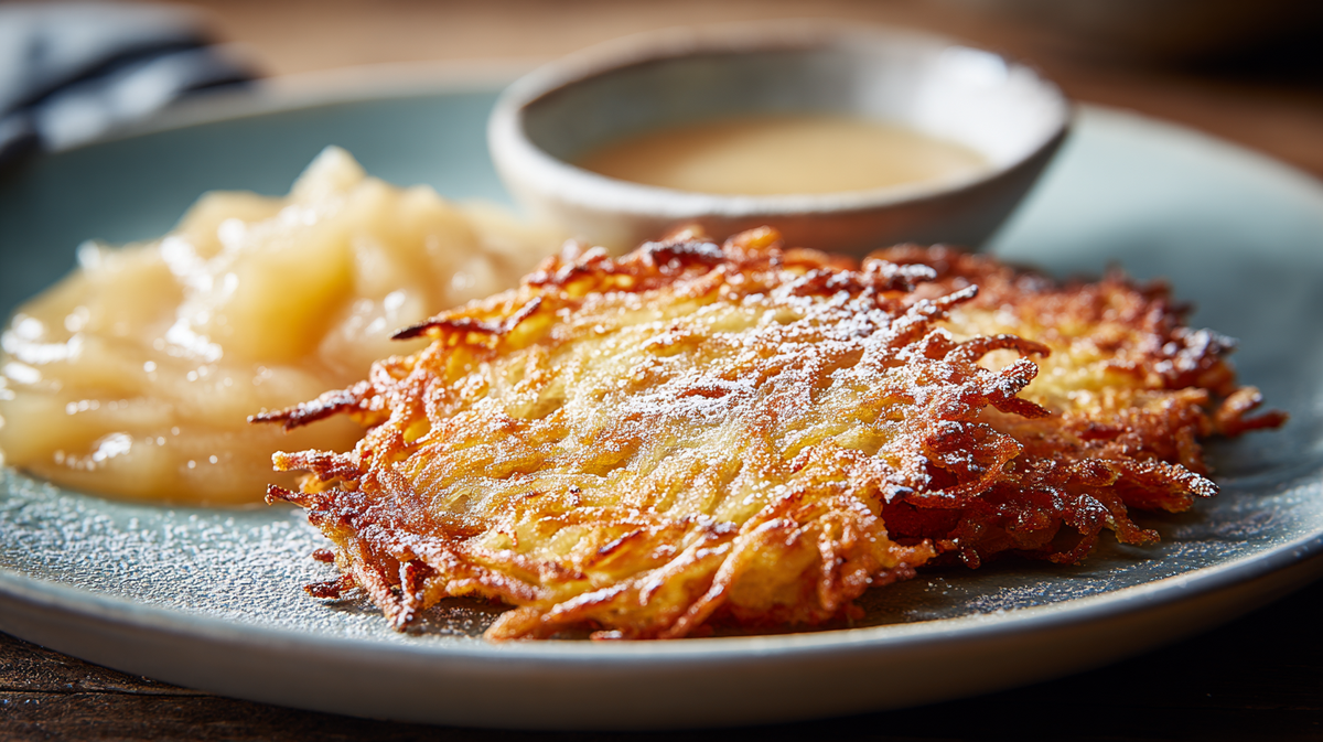 Kartoffelrösti mit Apfelmus aus dem Airfryer