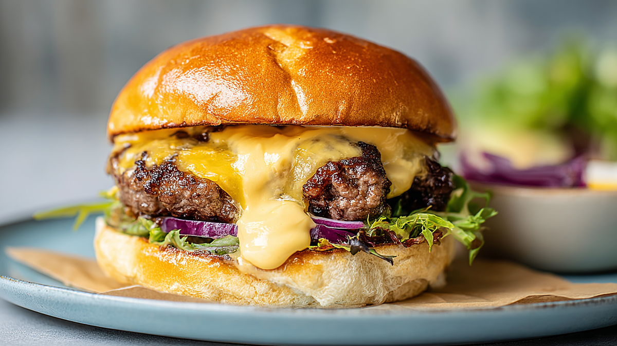 Smashed Burger mit Sauce Hollandaise