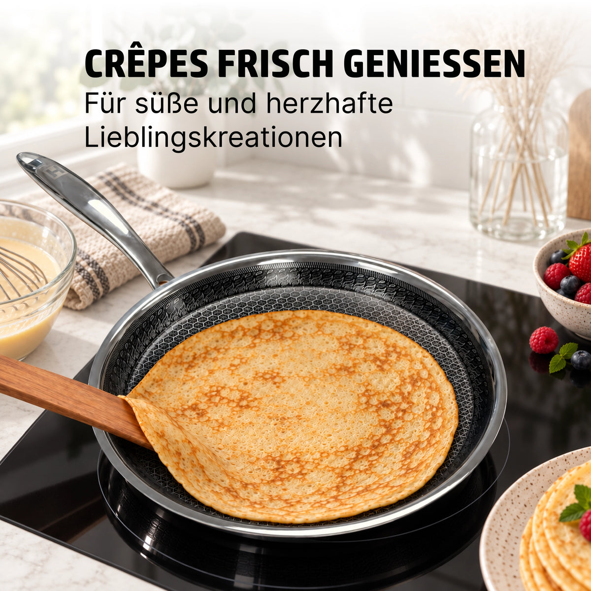 HENSSLERS Crêpe- und Omelett-Pfanne 28cm Pfannen HENSSLERS