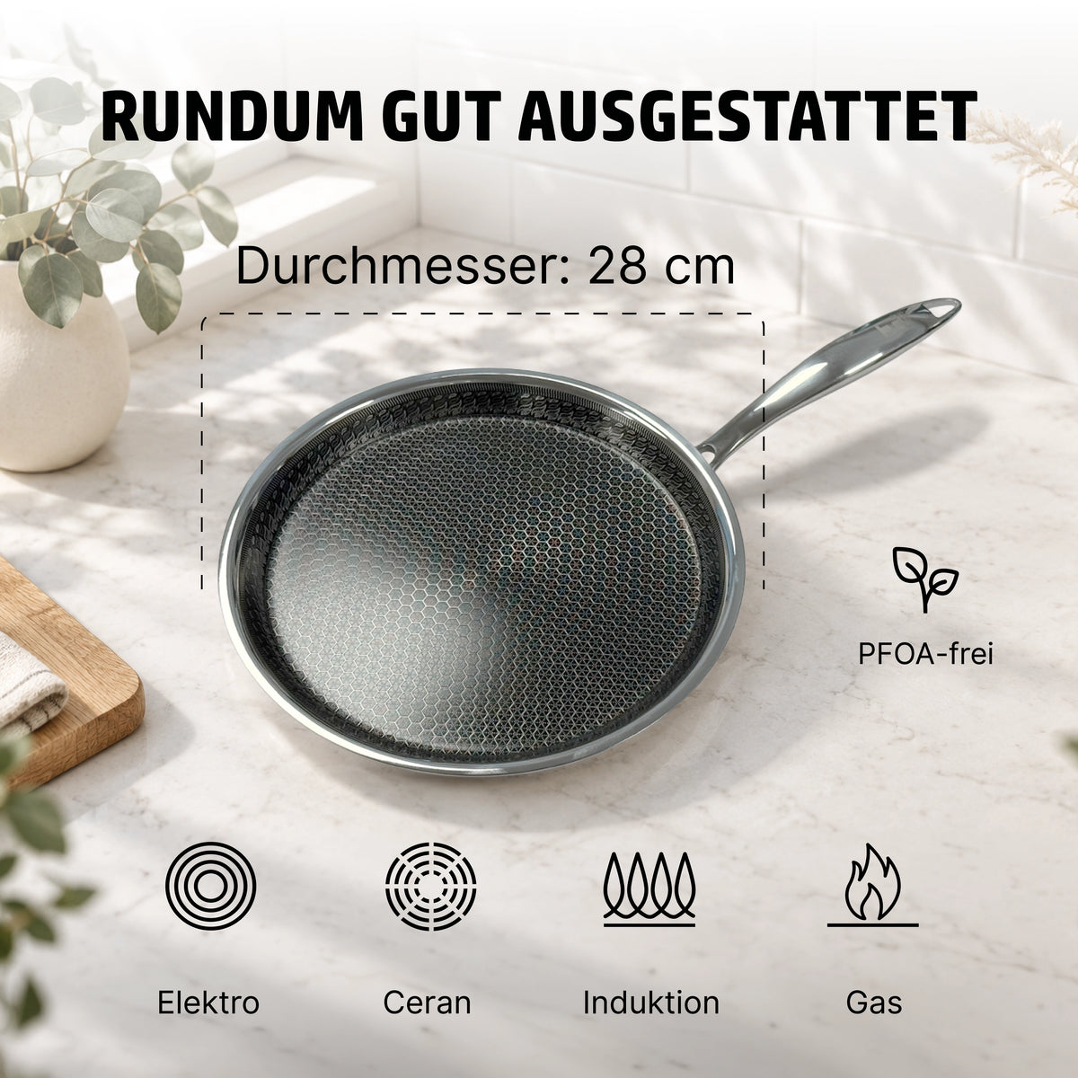 HENSSLERS Crêpe- und Omelett-Pfanne 28cm Pfannen HENSSLERS