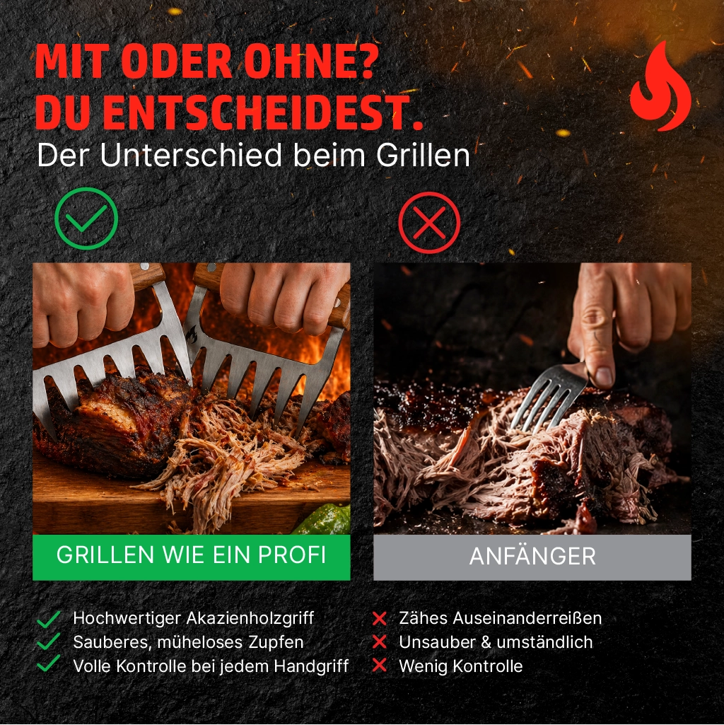 HENSSLERS Fleischkrallen Set Küchenzubehör HENSSLERS