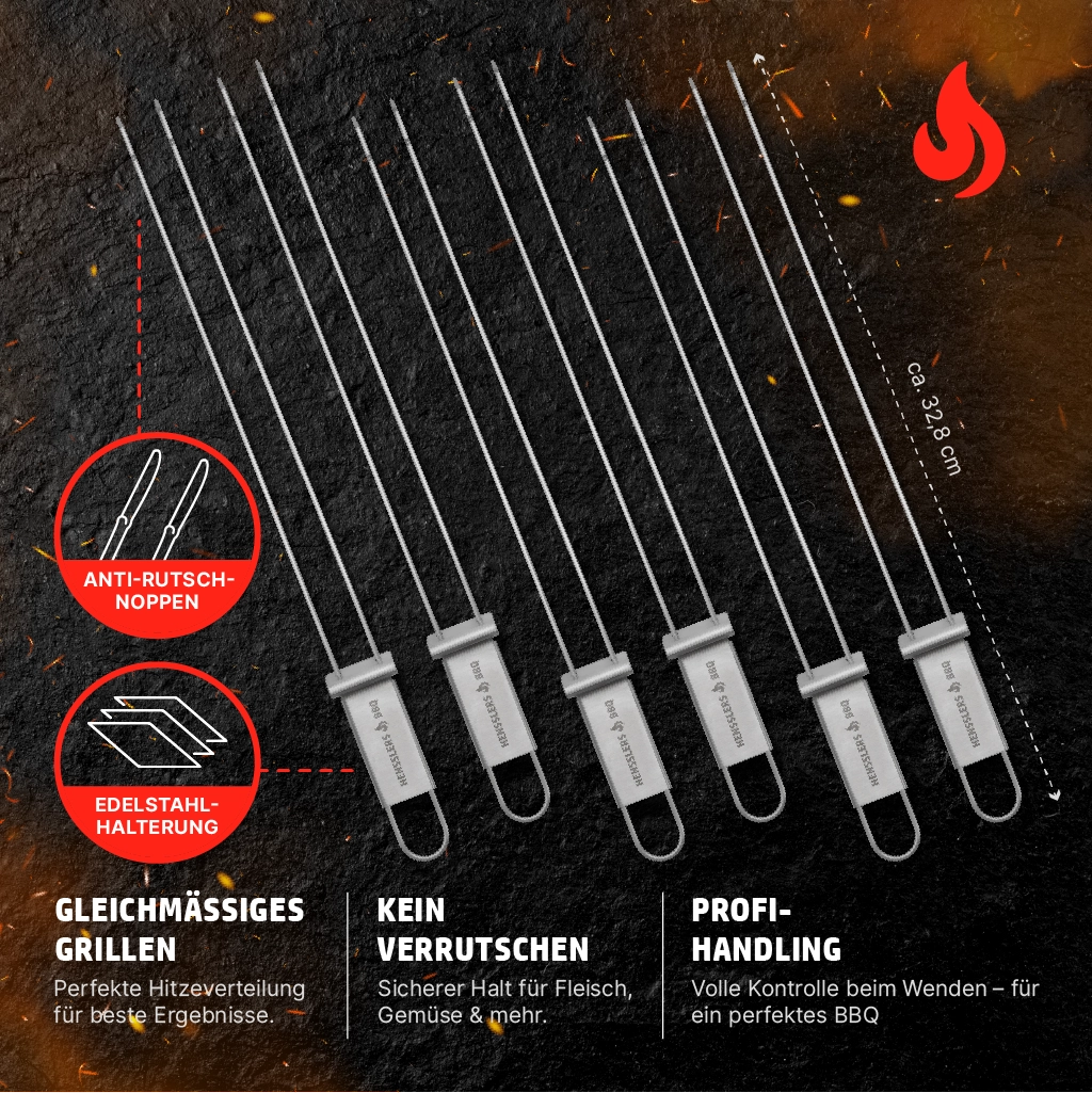 HENSSLERS Grillspieß Set Küchenzubehör HENSSLERS