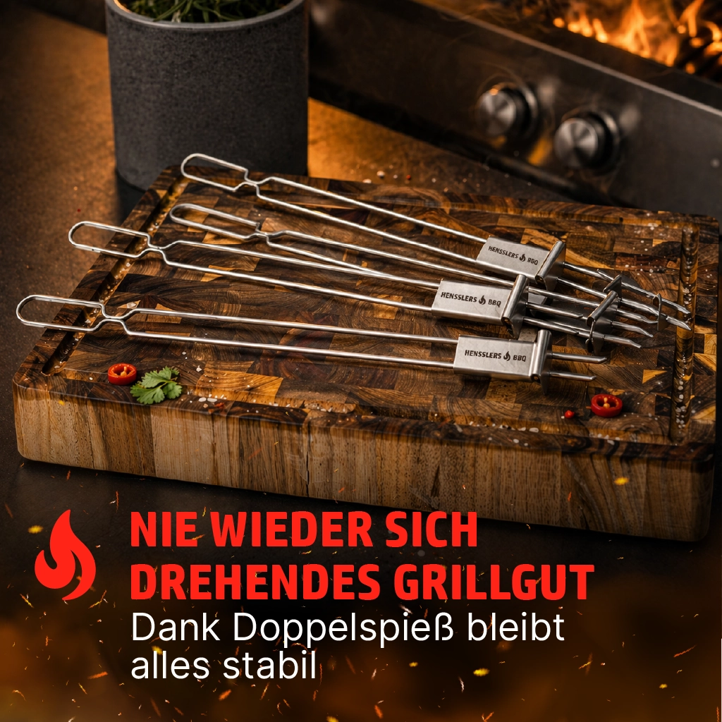 HENSSLERS Grillspieß Set Küchenzubehör HENSSLERS