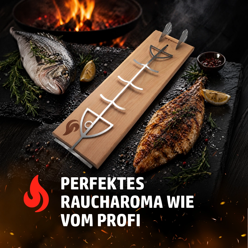 HENSSLERS Flammlachs Räucherbrett Küchenzubehör HENSSLERS