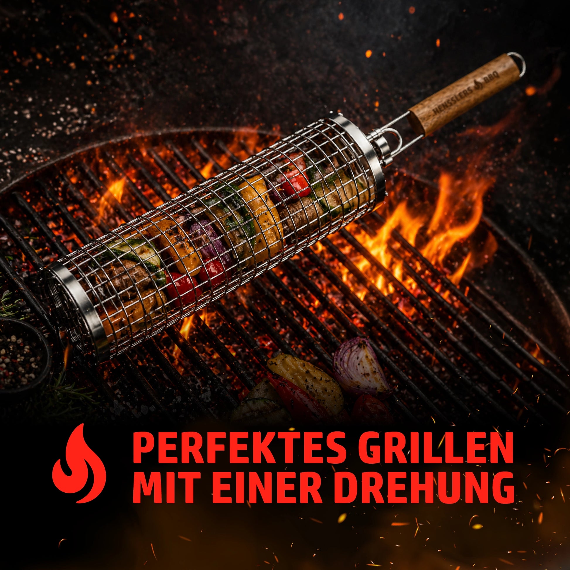 HENSSLERS Rollgrillkorb Küchenzubehör HENSSLERS