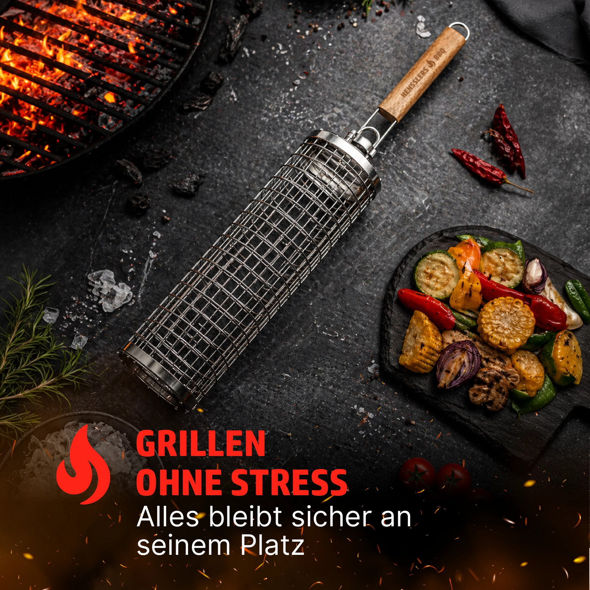 HENSSLERS Rollgrillkorb Küchenzubehör HENSSLERS