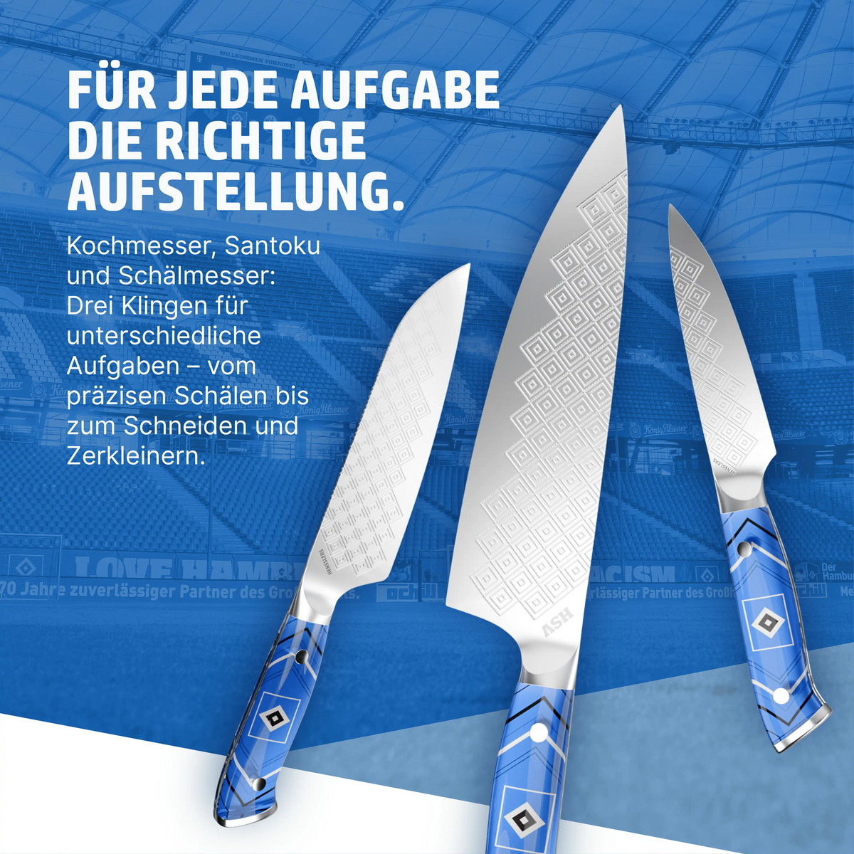 HENSSLERS 3er Messerset HSV-Edition