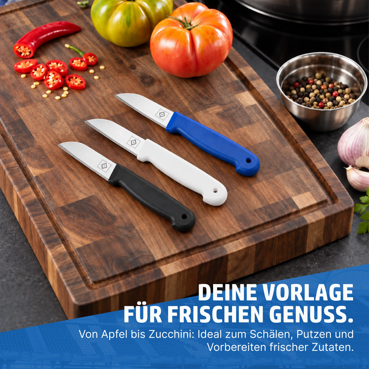 HENSSLERS Schälmesser 3er Set HSV Edition Messer HENSSLERS
