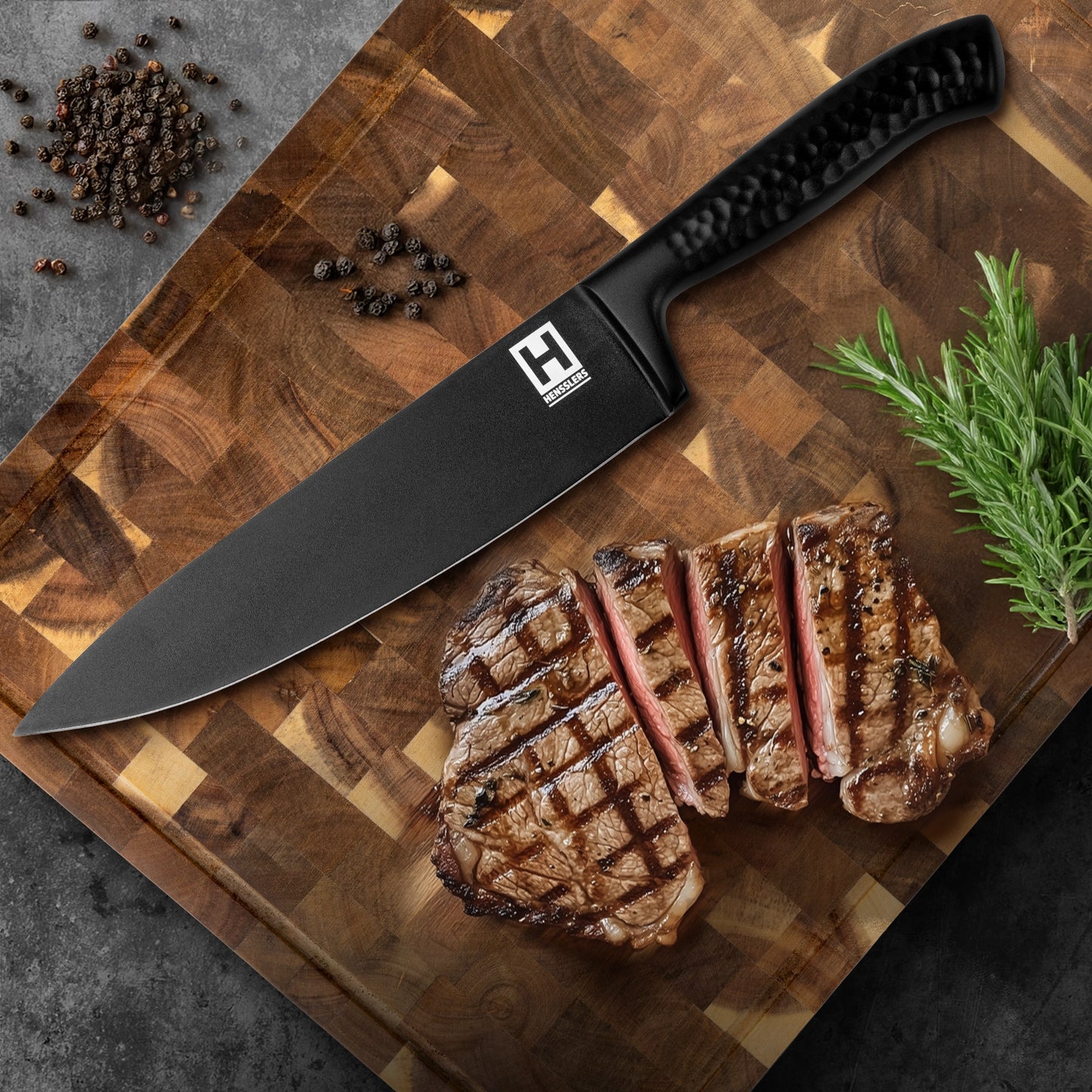 HENSSLERS Black Blade - Kochmesser Messer HENSSLERS