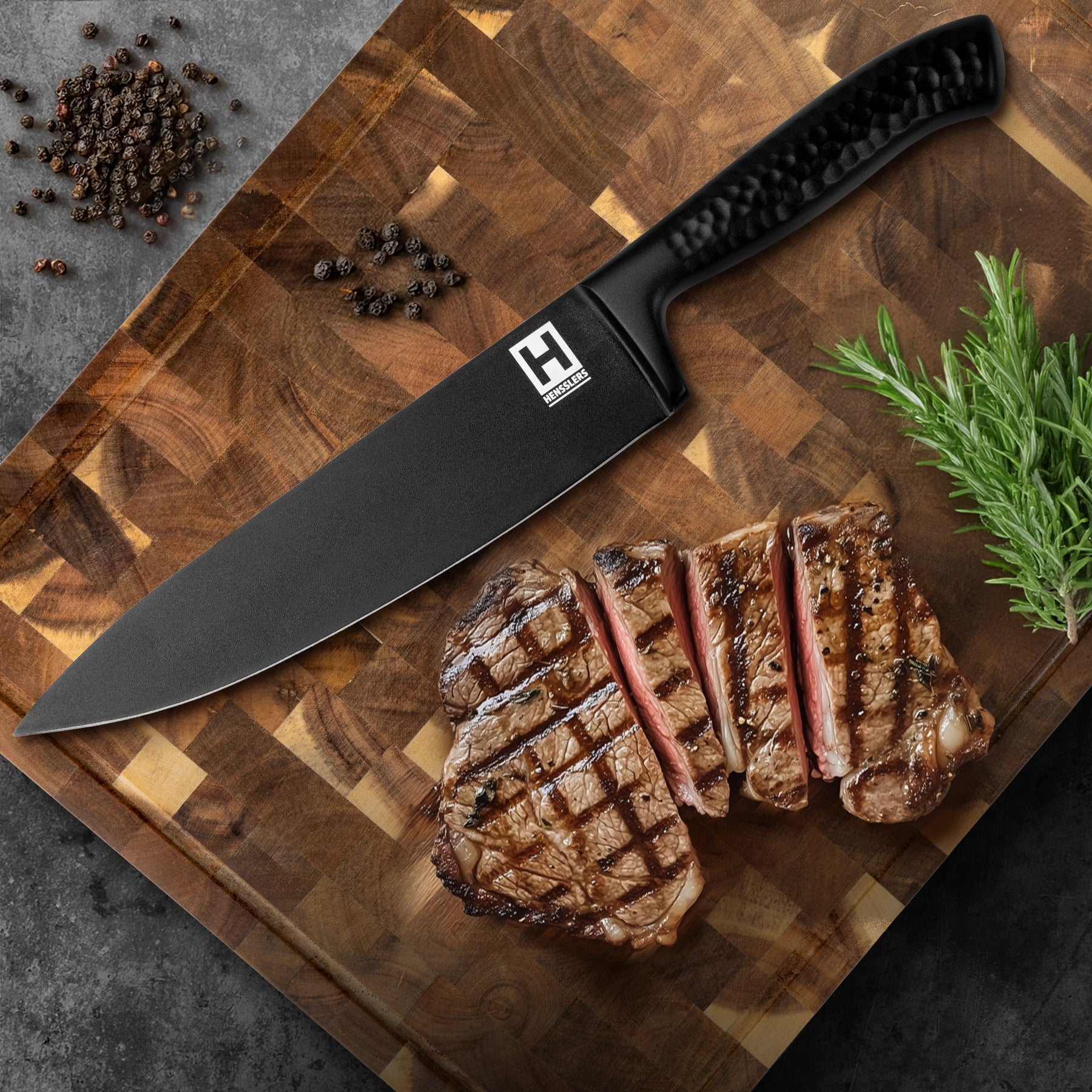 HENSSLERS Black Blade - Kochmesser Messer HENSSLERS
