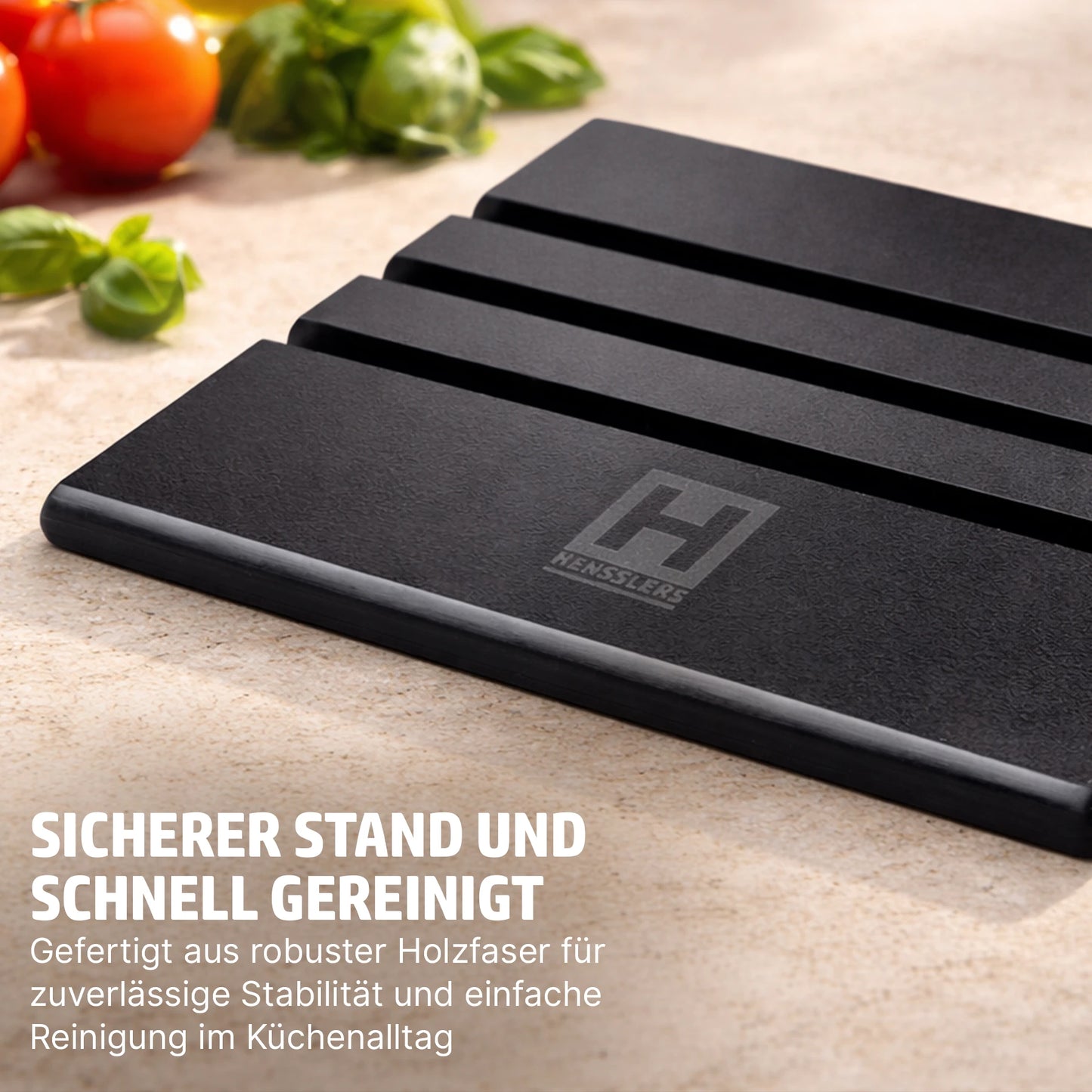 HENSSLERS Schneidebrett Set Holzfaser Küchenzubehör HENSSLERS