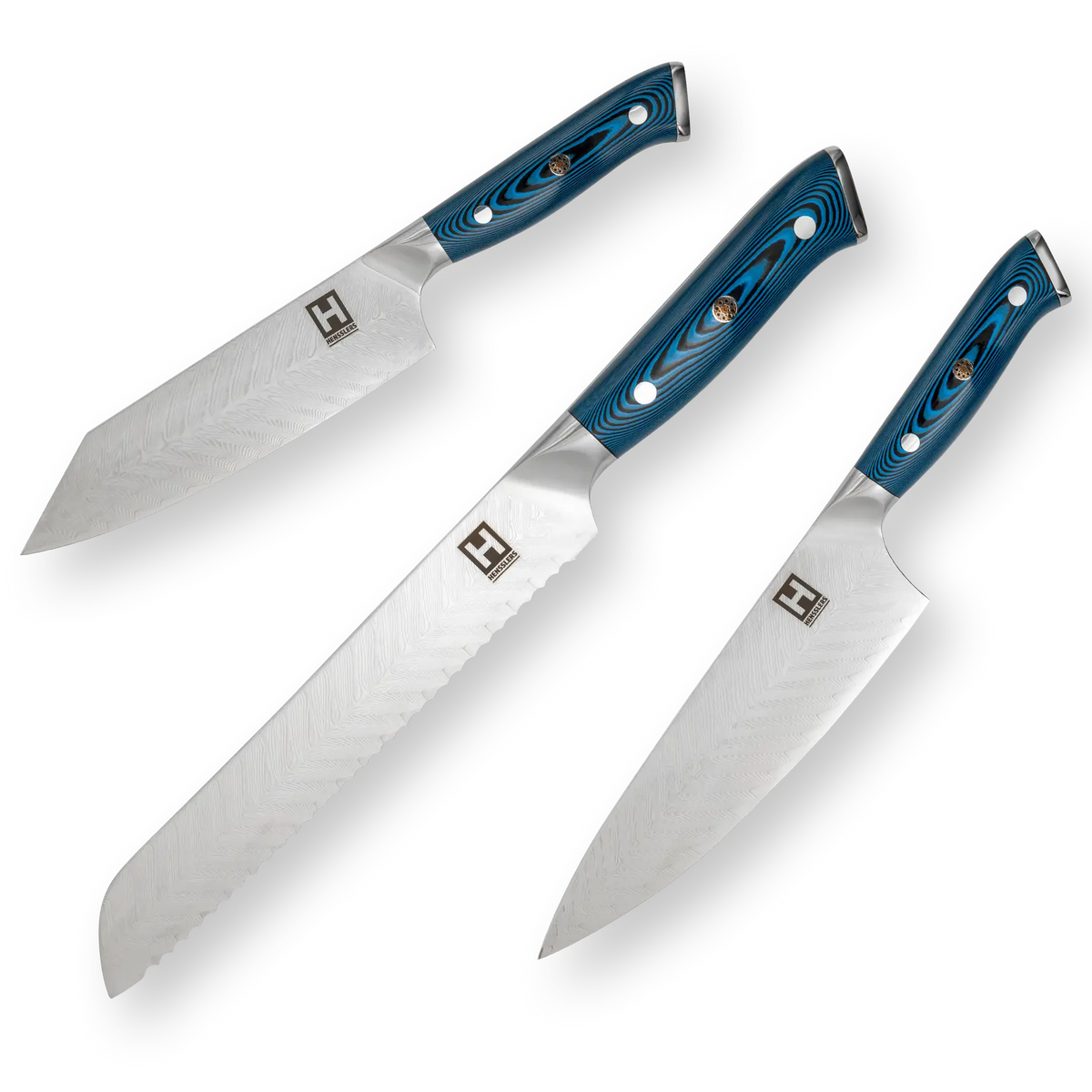 Damast Messerset - Blue Edition online kaufen