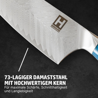 HENSSLERS Damast Messerset - Blue Edition Messer HENSSLERS