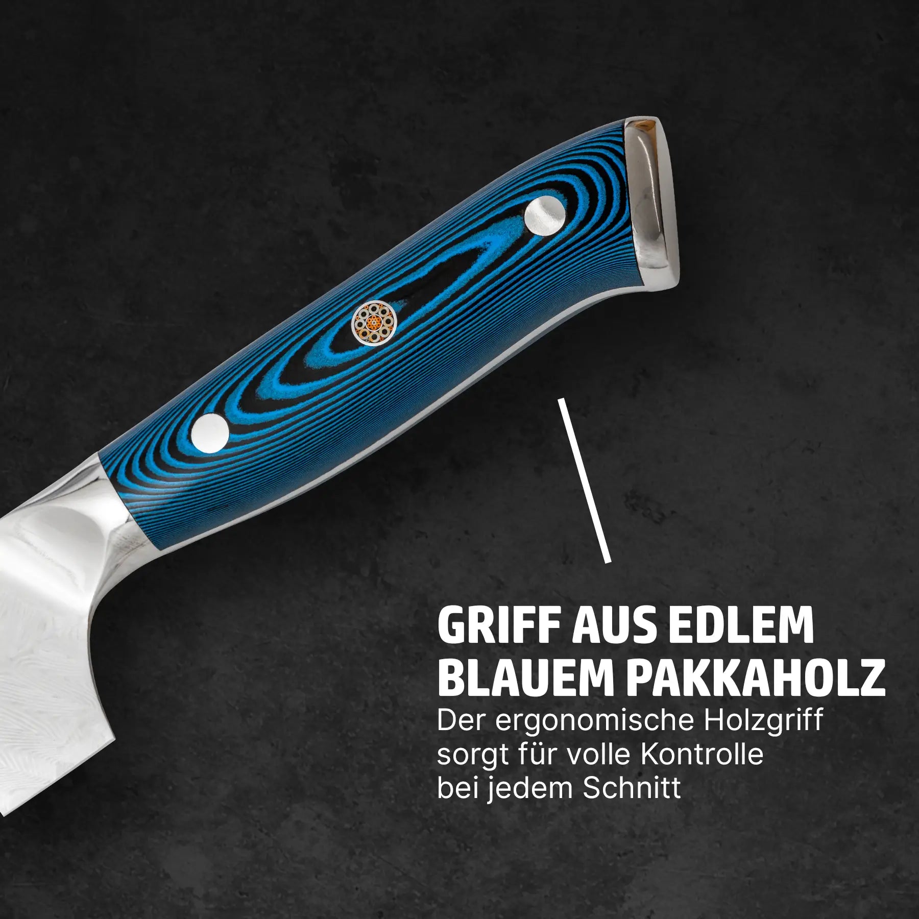 Hensslers Damast Bunka Messer - Blue Edition Messer Hensslers