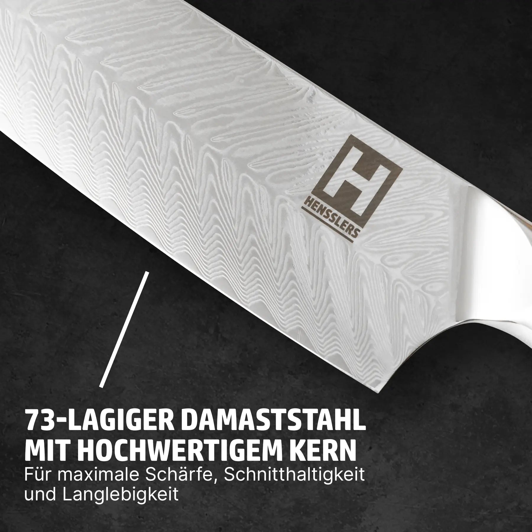 Hensslers Damast Bunka Messer - Blue Edition Messer Hensslers