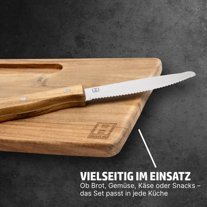 HENSSLERS Frühstücksbrett mit Brotmesser