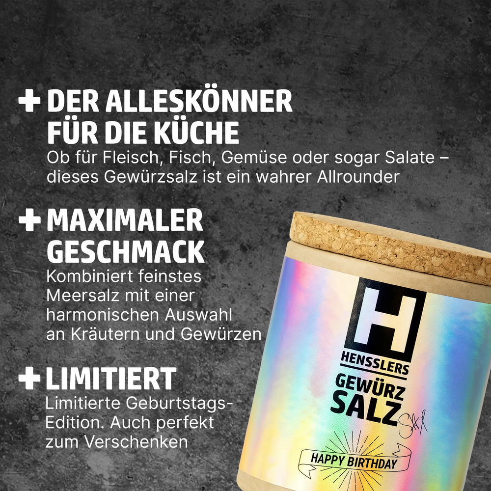 HENSSLERS Gewürzsalz Happy Birthday Edition
