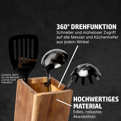 HENSSLERS Black Blade Pro Set mit 360° Messerblock