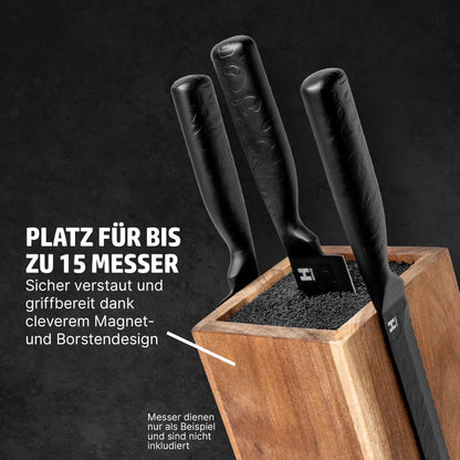 HENSSLERS Black Blade Pro Set mit 360° Messerblock