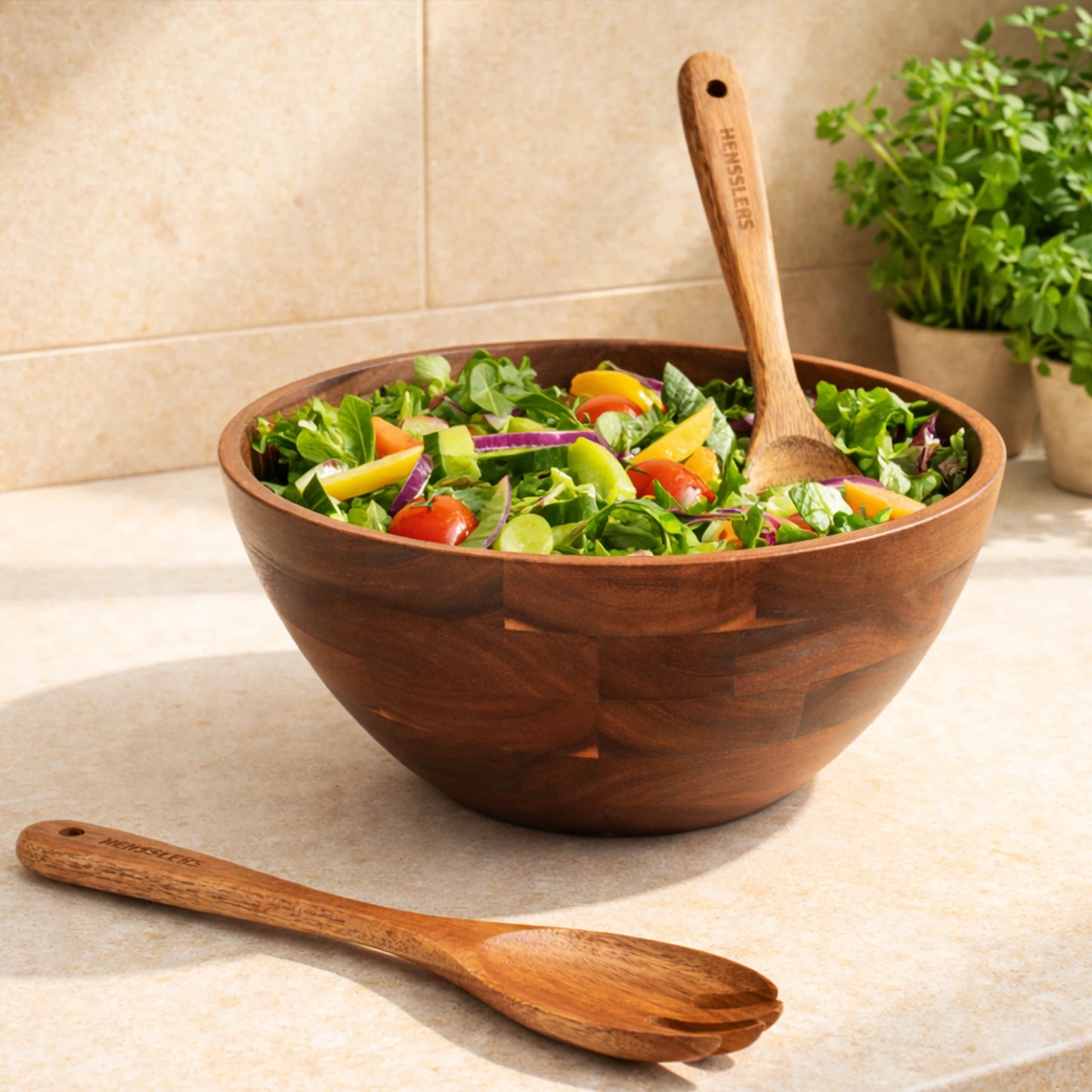 HENSSLERS Holzschüssel Set Küchenzubehör HENSSLERS