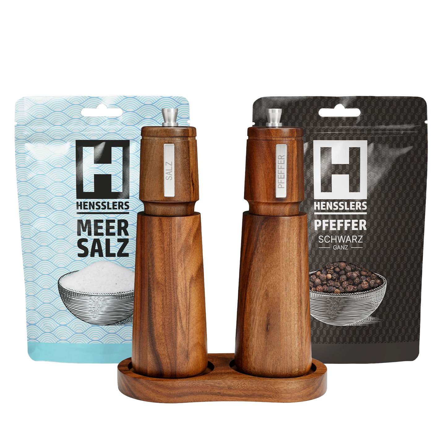HENSSLERS Salz- und Pfeffermühle mit Nachfüllset Bundles HENSSLERS
